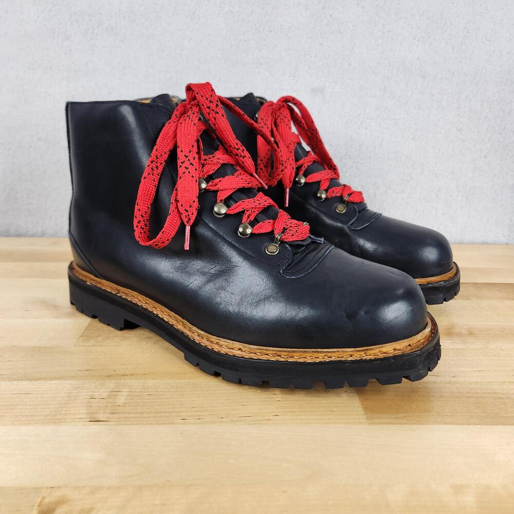 Polo Ralph Lauren Boots Mens 10.5 Navy Leather Vibram Hiker Bench Made England